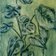 Purple Iris<br>Monoprint Drypoint<br>17&rdquo; x 12&rdquo;