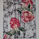 Climbing Flowers<br>Sewn Work<br>Solar Etching with linocuts and embroidery thread<br>    14&rdquo; x 10&rdquo;
